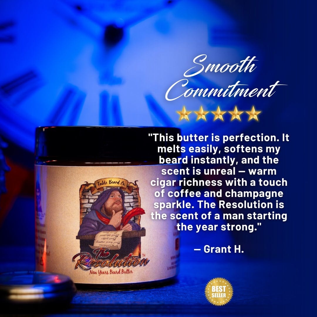 The Resolution - Beard Oil & Butter Kit - Cuban Cigars, Brazilian Coffee, and Vintage Champagne