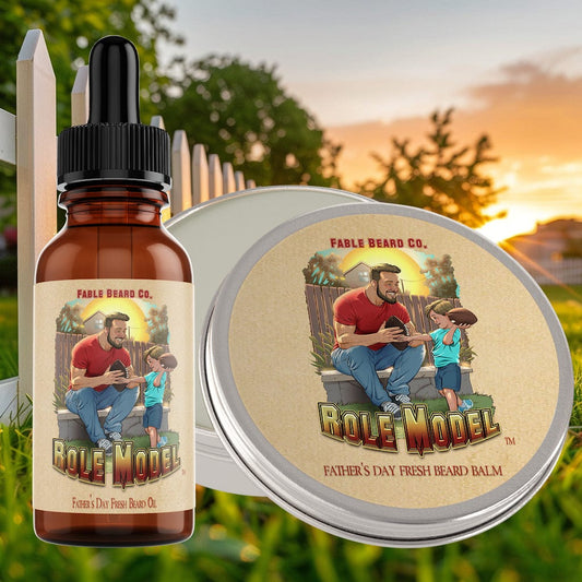 The Role Model - Beard Oil & Balm Kit - Leathery Woods, Bergamot Spice Cologne, and Herbal Sage Musk