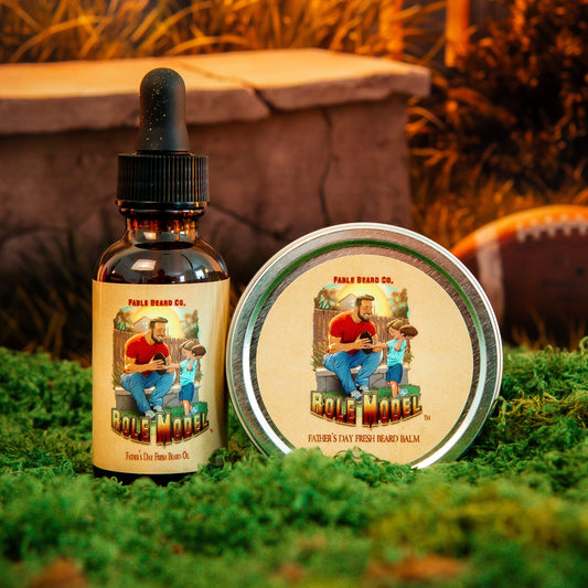 The Role Model - Beard Oil & Balm Kit - Leathery Woods, Bergamot Spice Cologne, and Herbal Sage Musk