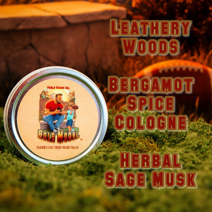 The Role Model - Beard Balm - Leathery Woods, Bergamot Spice Cologne, and Herbal Sage Musk