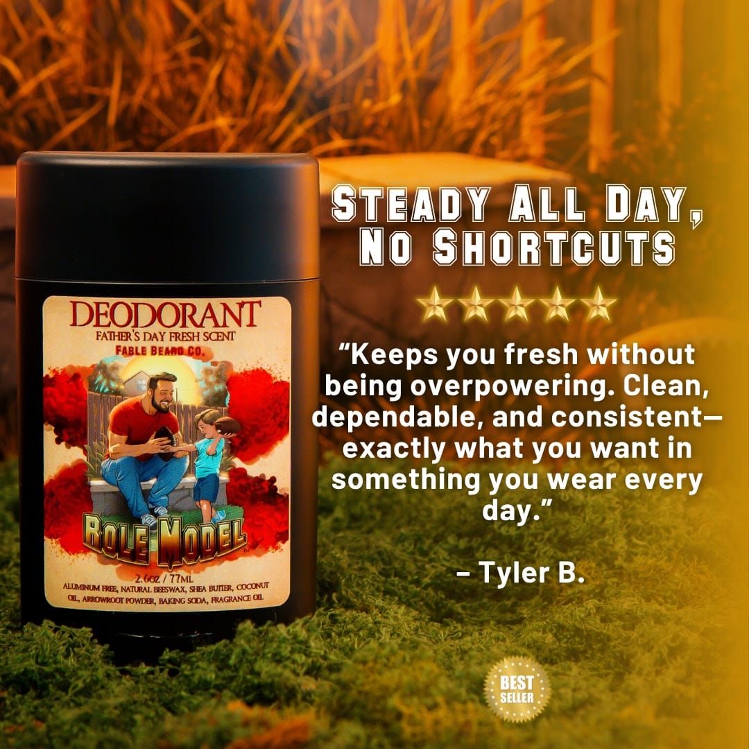 The Role Model - Deodorant - Leathery Woods, Bergamot Spice Cologne, and Herbal Sage Musk
