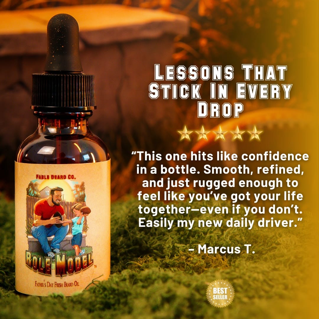 The Role Model - Beard Oil - Leathery Woods, Bergamot Spice Cologne, and Herbal Sage Musk