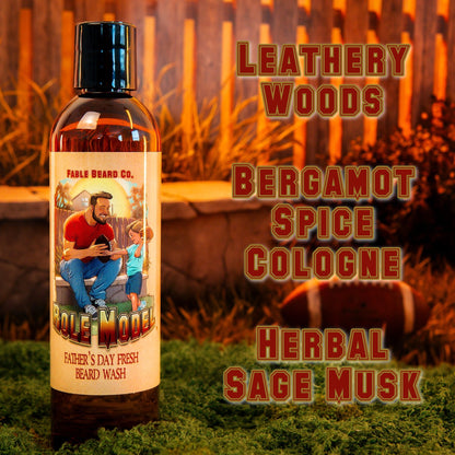 The Role Model - Beard Wash - Leathery Woods, Bergamot Spice Cologne, and Herbal Sage Musk
