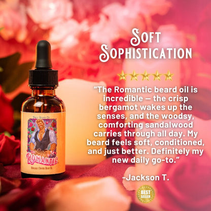 The Romantic - Beard Oil - Crisp Bergamot, Sweet Guaiac Woods, Comforting Sandalwood