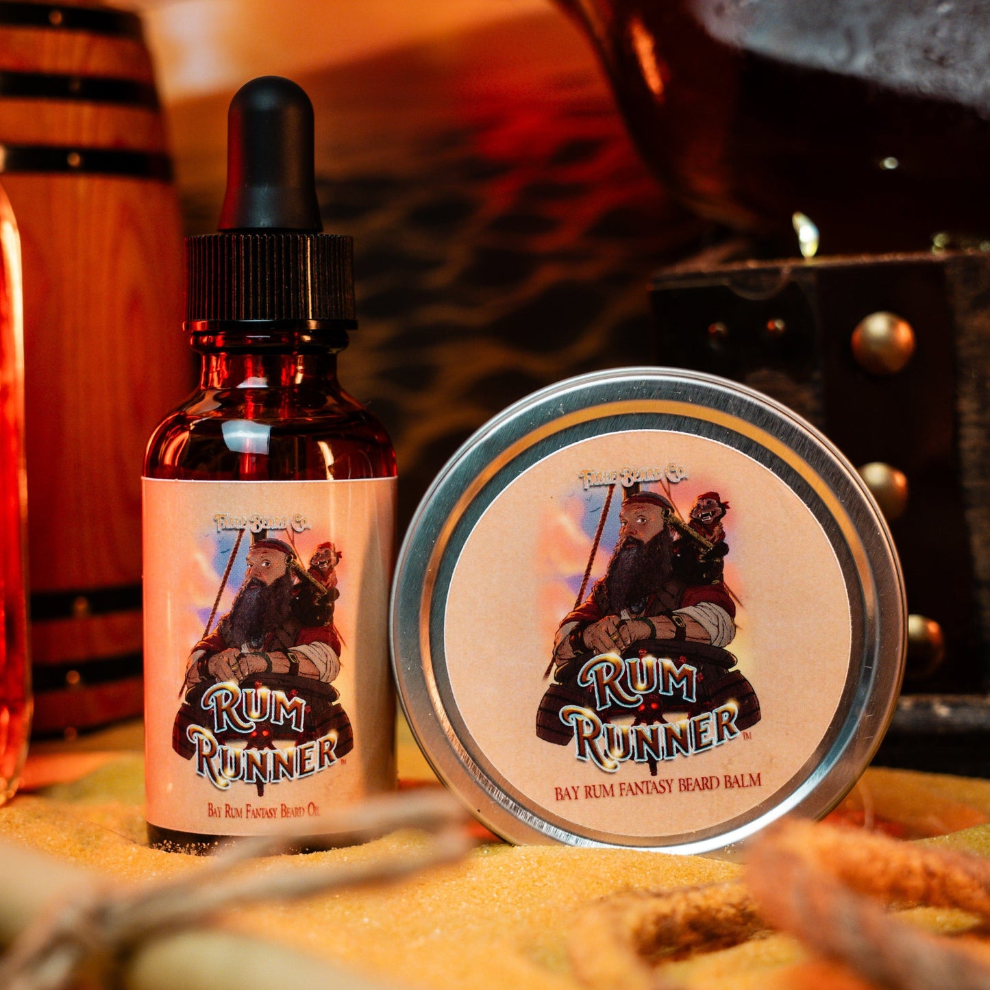 Rum Runner - Beard Oil & Balm Kit - Bay Rum Spices, Tahitian Lime, Fresh Coconut