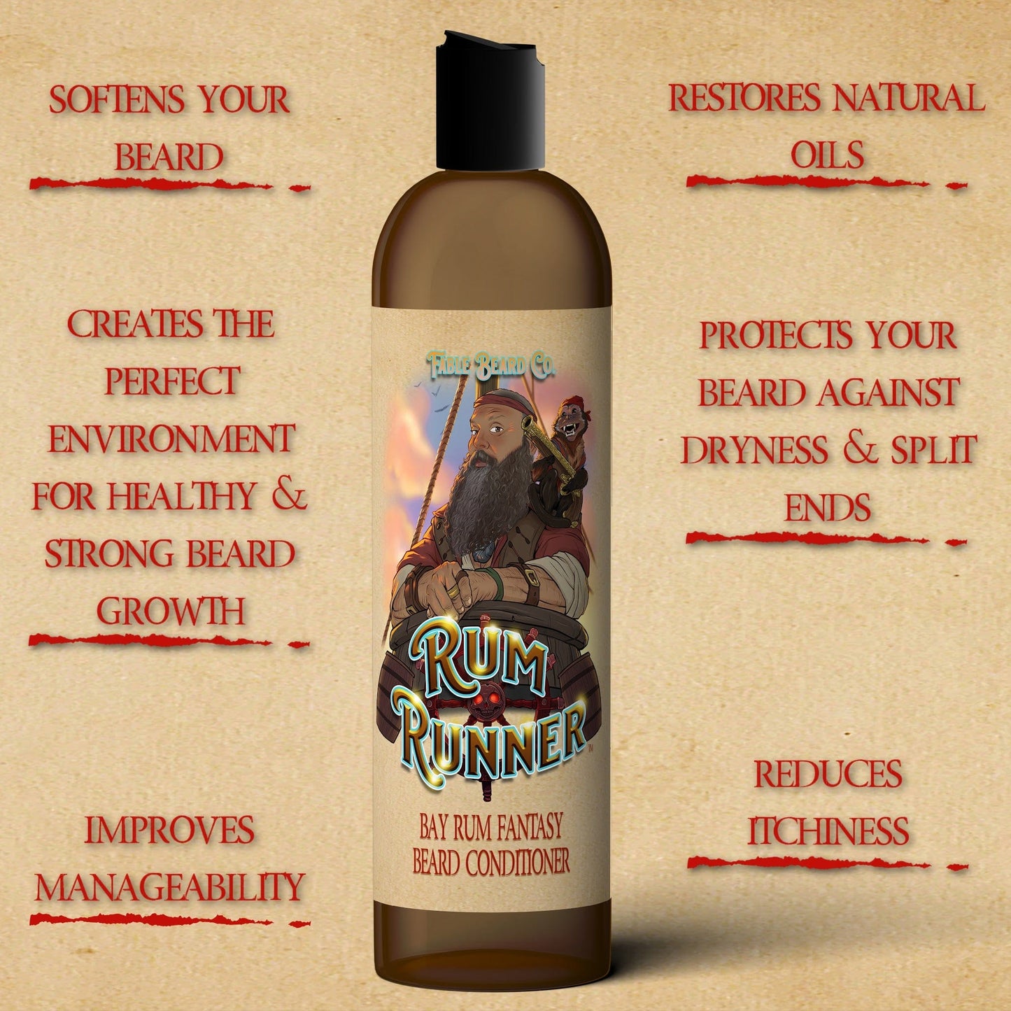 Rum Runner - Beard Conditioner - Bay Rum Spices, Tahitian Lime, Fresh Coconut