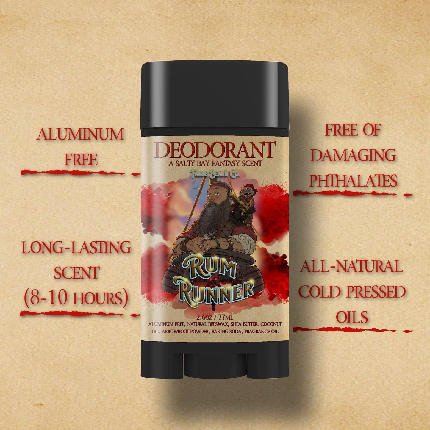Rum Runner - Deodorant - Bay Rum Spices, Tahitian Lime, Fresh Coconut