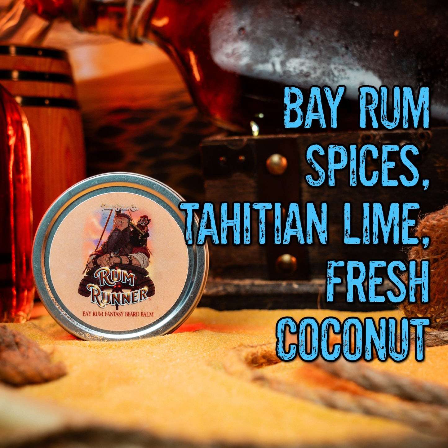 Rum Runner - Beard Balm - Bay Rum Spices, Tahitian Lime, Fresh Coconut