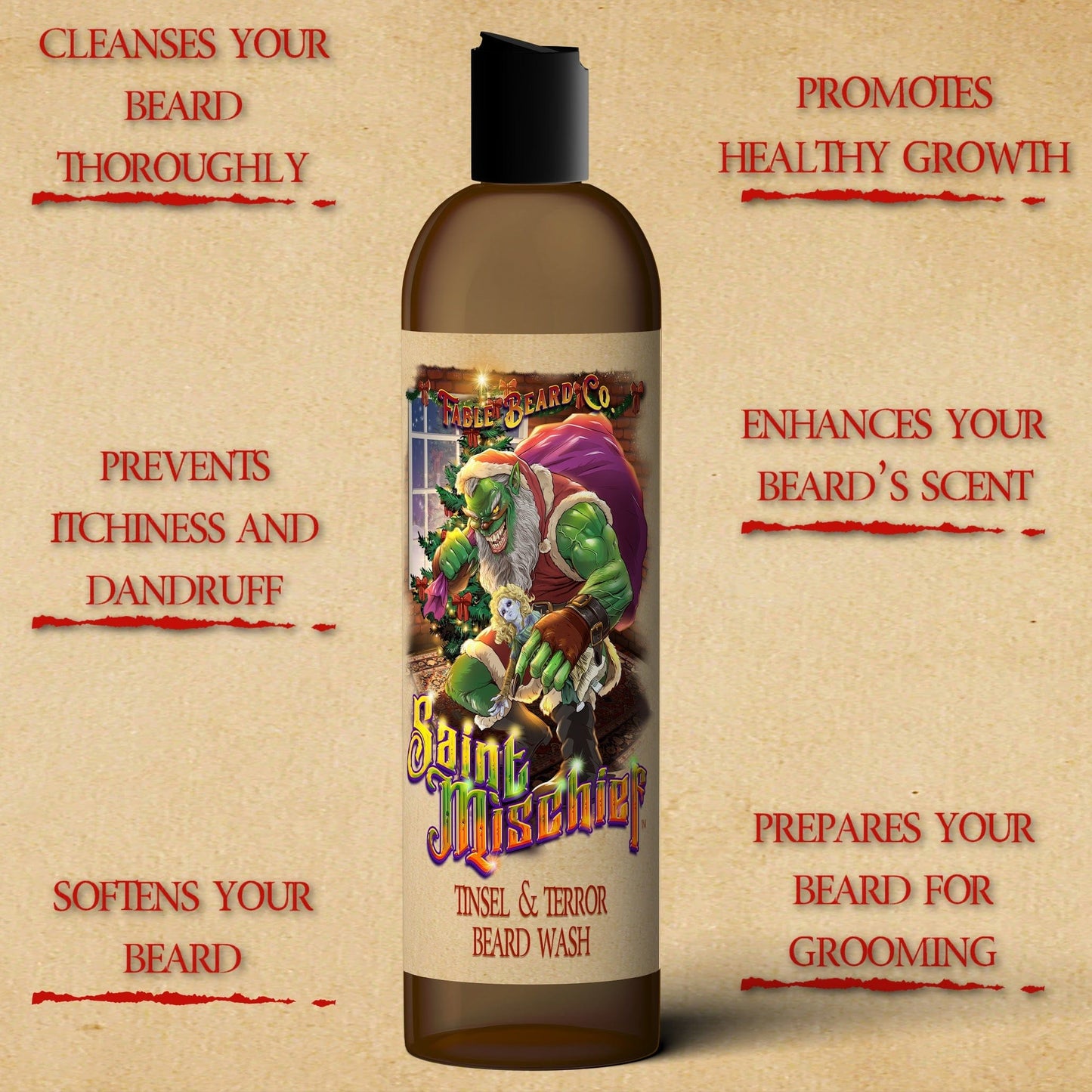 Saint Mischief - Beard Wash - Oatmeal Cookies, Sweet Honeycomb, Boiled Custard