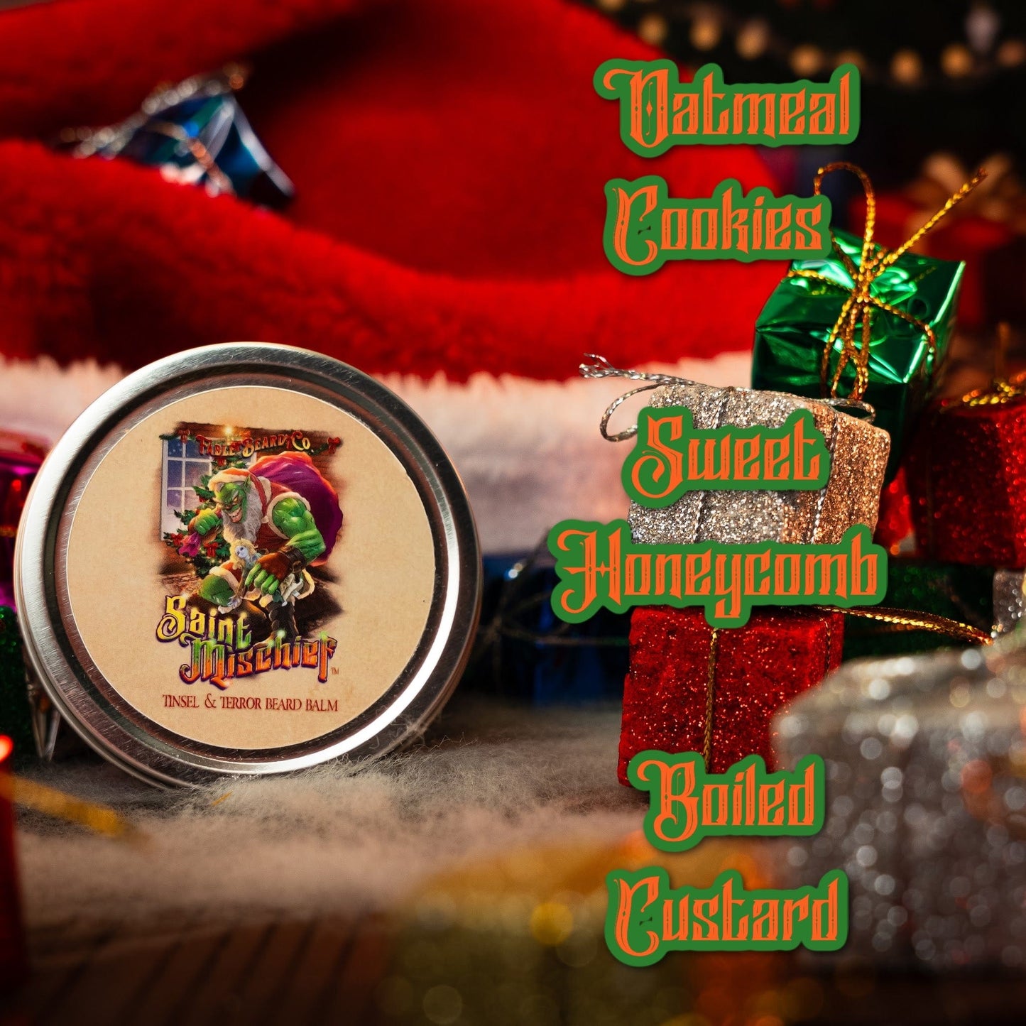 Saint Mischief - Beard Balm - Oatmeal Cookies, Sweet Honeycomb, Boiled Custard