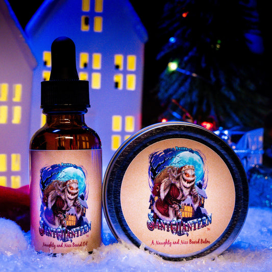 Sant-O-Lantern - Beard Oil & Balm Kit - Christmas Pine, Cold Winter Night, Sneaky Pomegranate, & Spooky Holiday Wreath