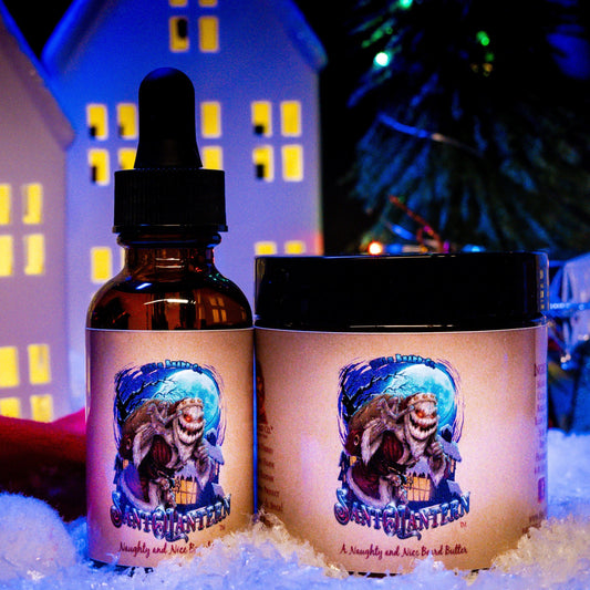 Sant-O-Lantern - Beard Oil & Butter Kit - Christmas Pine, Cold Winter Night, Sneaky Pomegranate, & Spooky Holiday Wreath