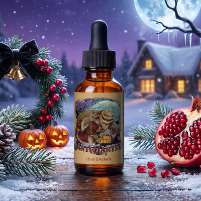 Sant-O-Lantern - Beard Oil - Christmas Pine, Cold Winter Night, Sneaky Pomegranate, & Spooky Holiday Wreath