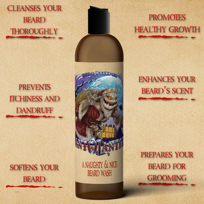 Sant-O-Lantern - Beard Wash - Christmas Pine, Cold Winter Night, Sneaky Pomegranate, & Spooky Holiday Wreath