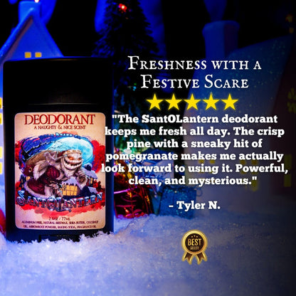 Sant-O-Lantern - Deodorant - Christmas Pine, Cold Winter Night, Sneaky Pomegranate, & Spooky Holiday Wreath