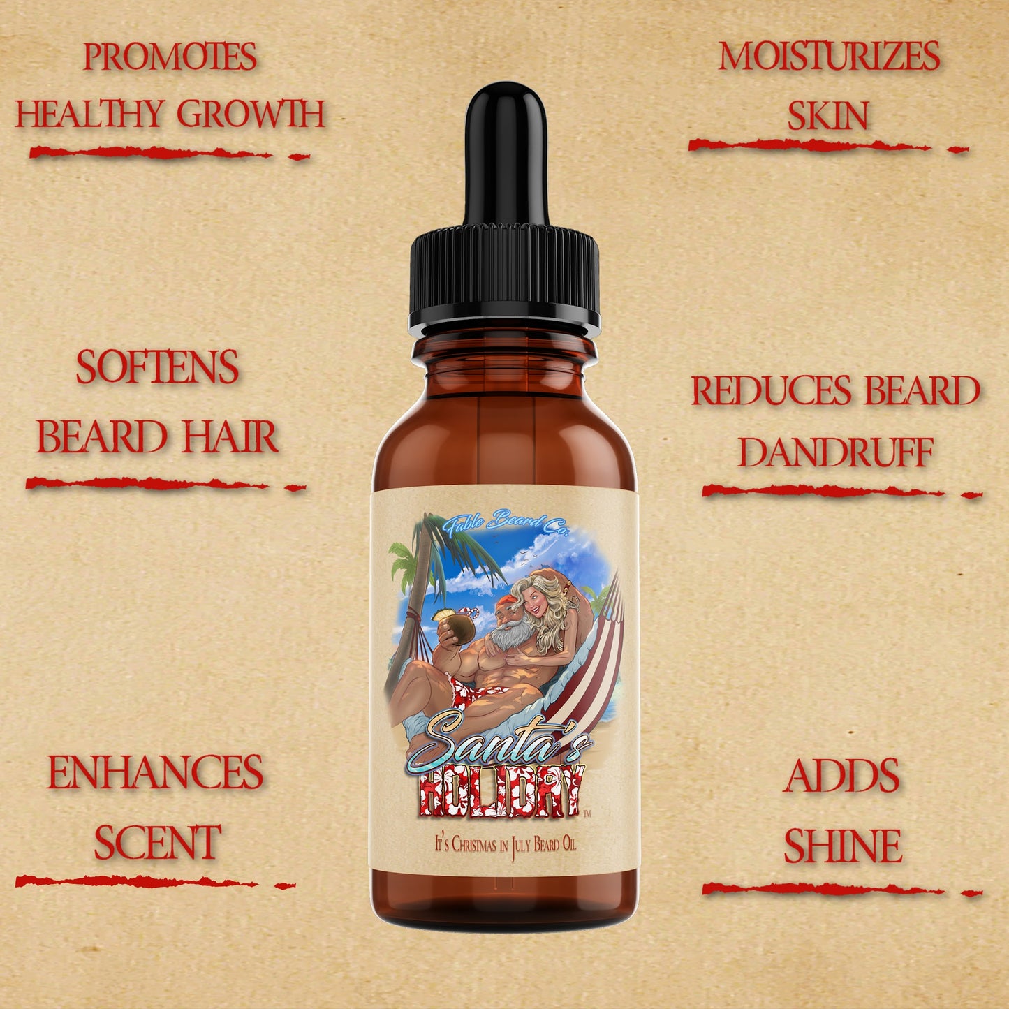 Santa's Holiday - Beard Oil & Butter Kit - Frosted Cranberries, Smooth Rum, Sparkling Lemon-Lime Mixer