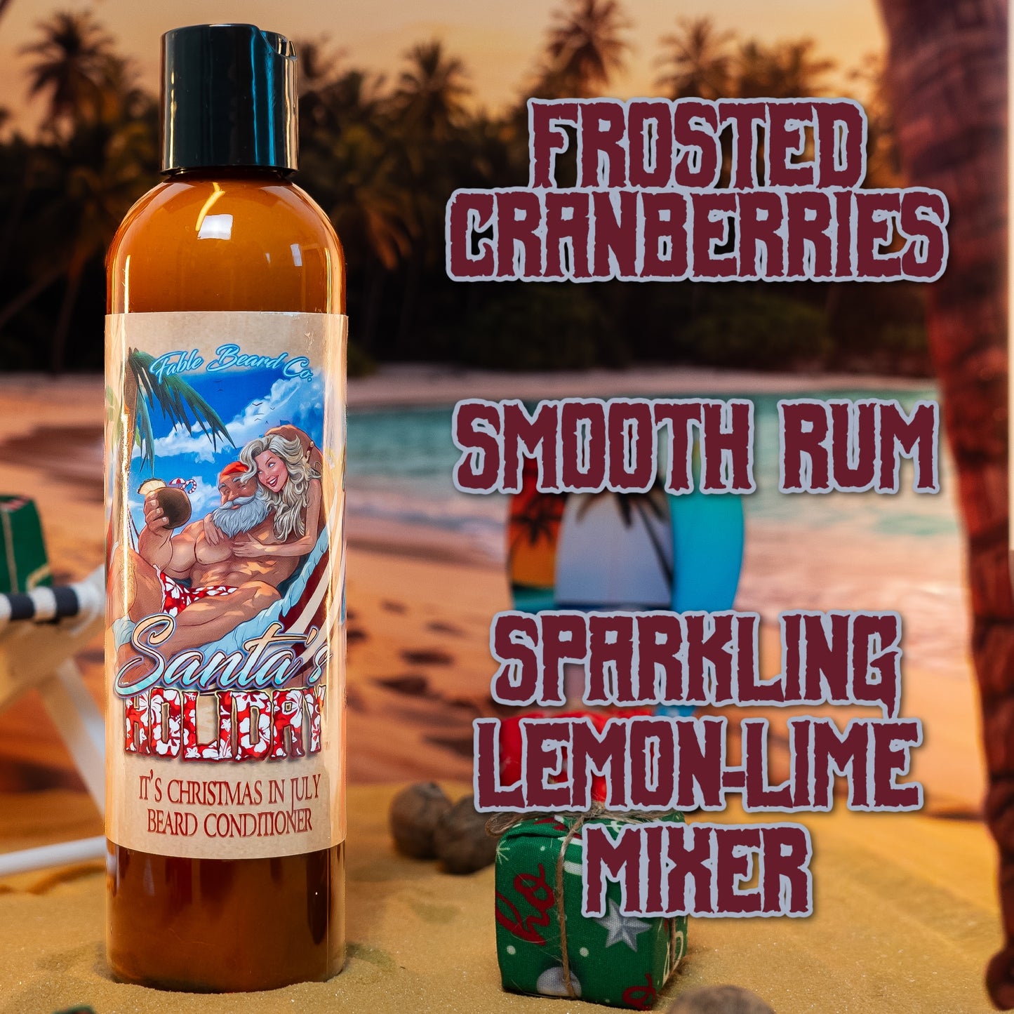 Santa's Holiday - Beard Conditioner - Frosted Cranberries, Smooth Rum, Sparkling Lemon-Lime Mixer