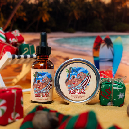 Santa's Holiday - Beard Oil & Balm Kit - Frosted Cranberries, Smooth Rum, Sparkling Lemon-Lime Mixer