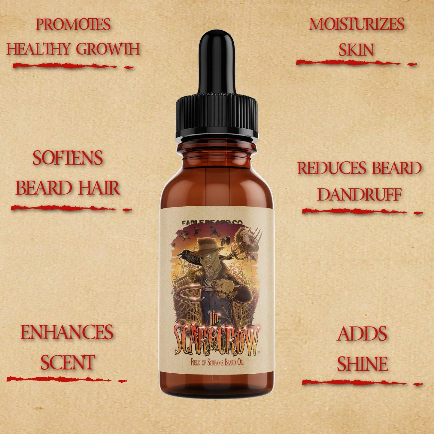 The Scarecrow - Beard Oil - Warm Pumpkin Spice, Withered Hay Fields, and Fall Leaves