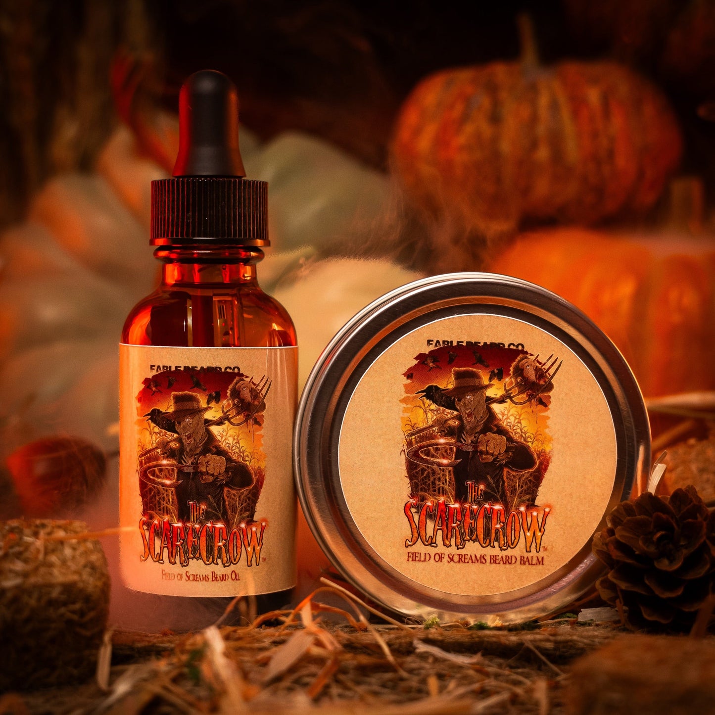 The Scarecrow - Beard Oil & Balm Kit - Warm Pumpkin Spice, Withered Hay Fields, and Fall Leaves