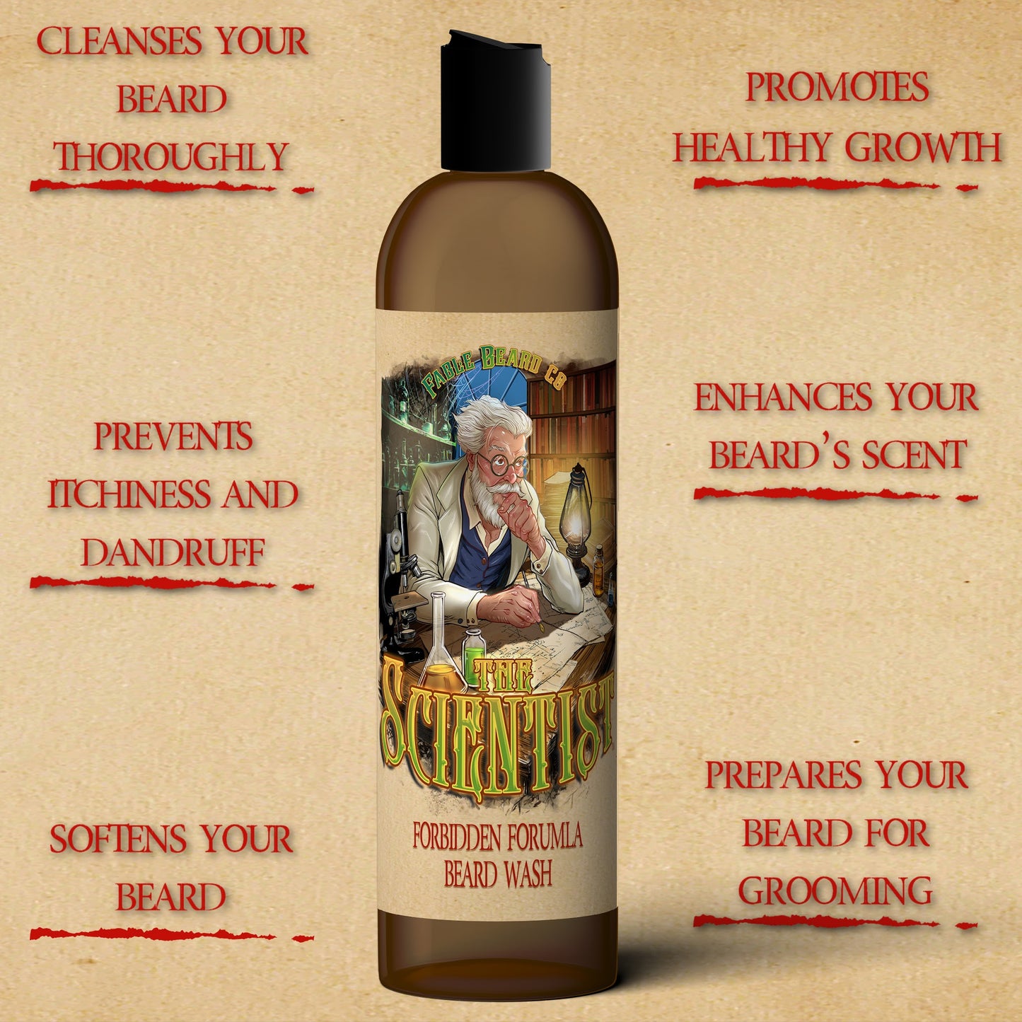 The Scientist - Beard Wash - Key Lime Verbena, Spiced Graham Crunch, Vanilla Citrus Cream