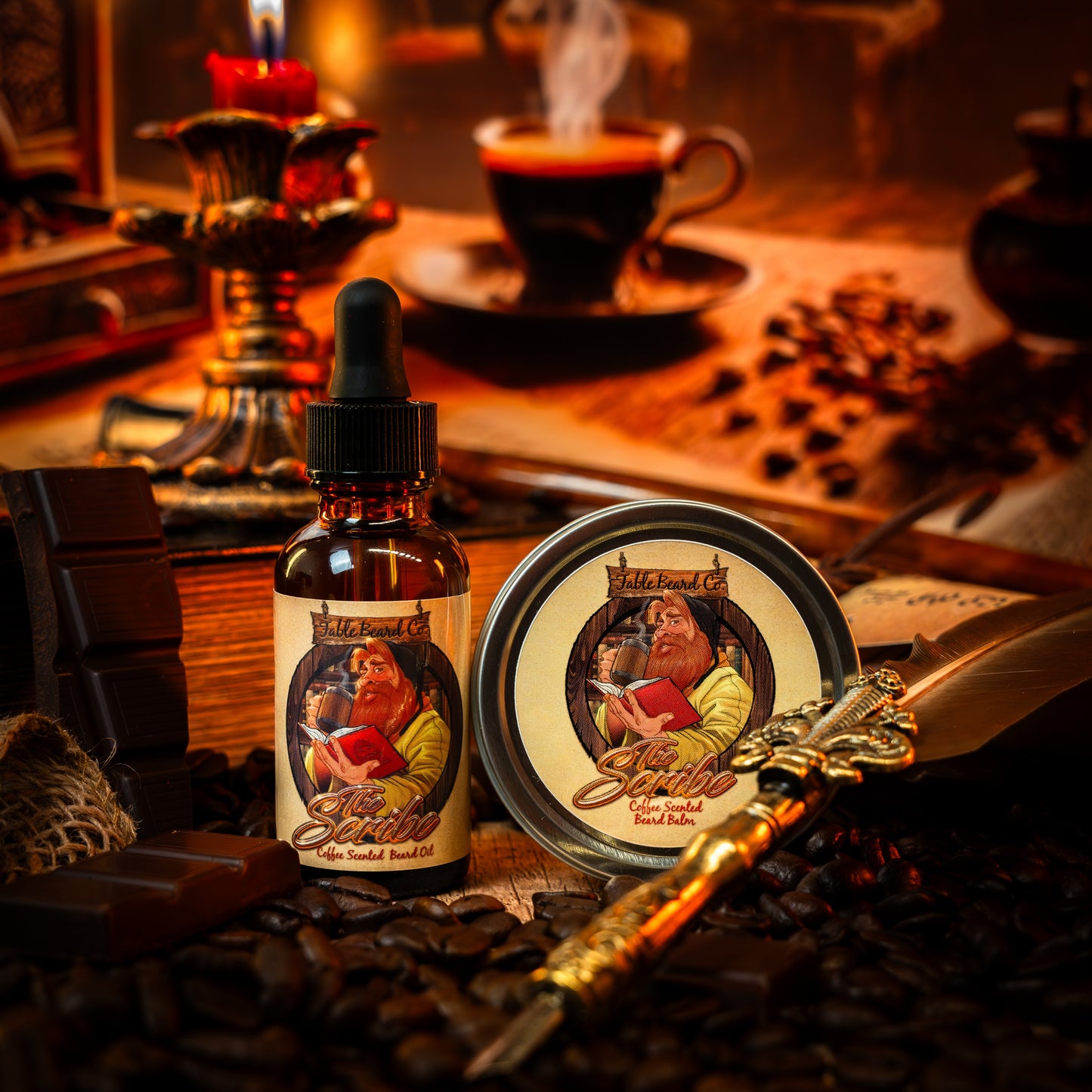 The Scribe - Beard Oil & Balm Kit - Decadent Chocolate, Steamed Froth, Dark Espresso