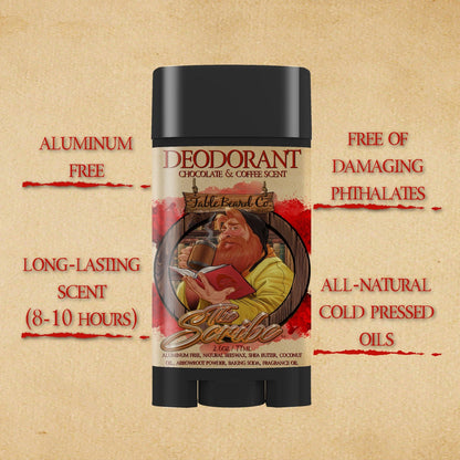 The Scribe - Deodorant - Coffee Beans, Dark Chocolate, Dark Espresso, Frothy Latte