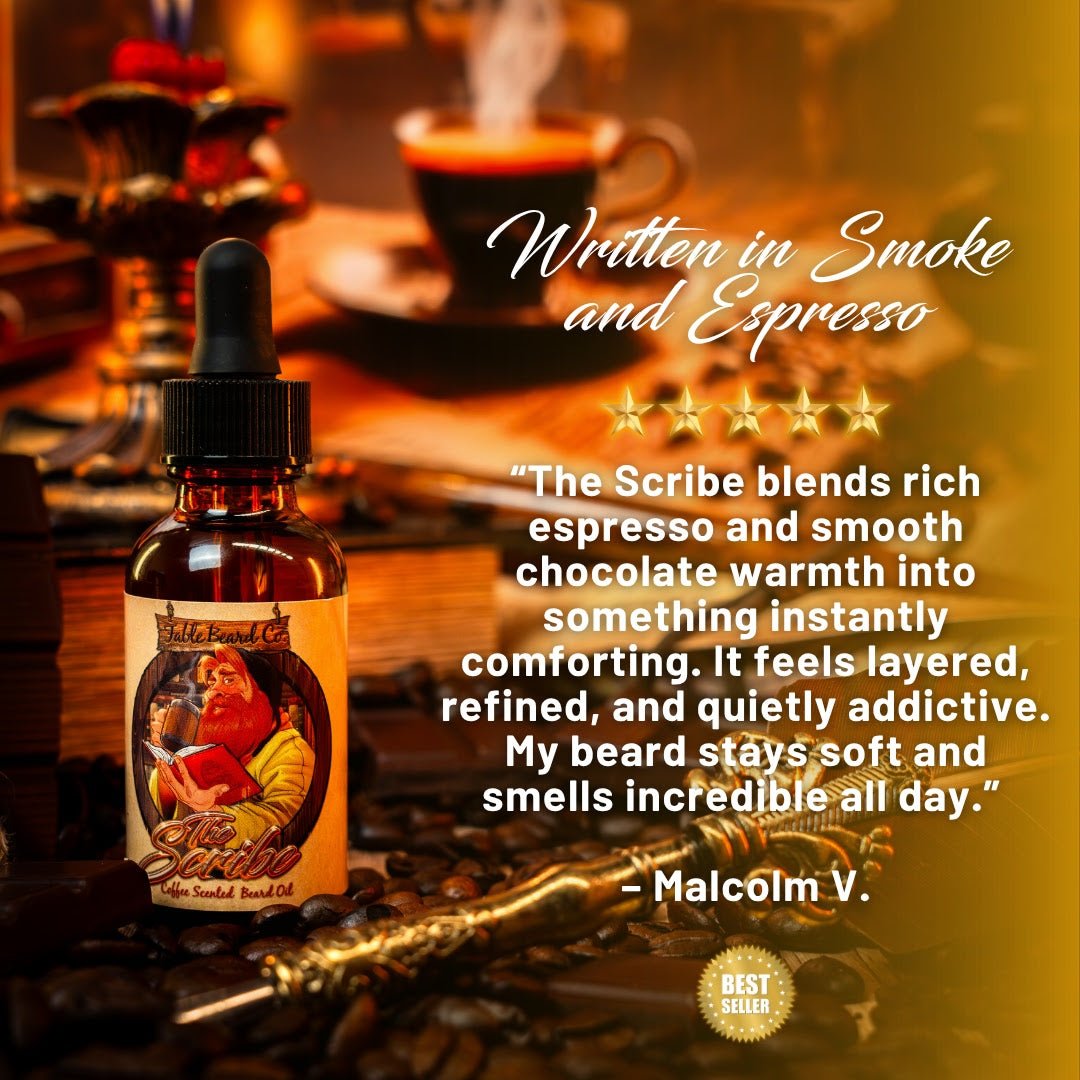 The Scribe - Beard Oil - Decadent Chocolate, Steamed Froth, Dark Espresso