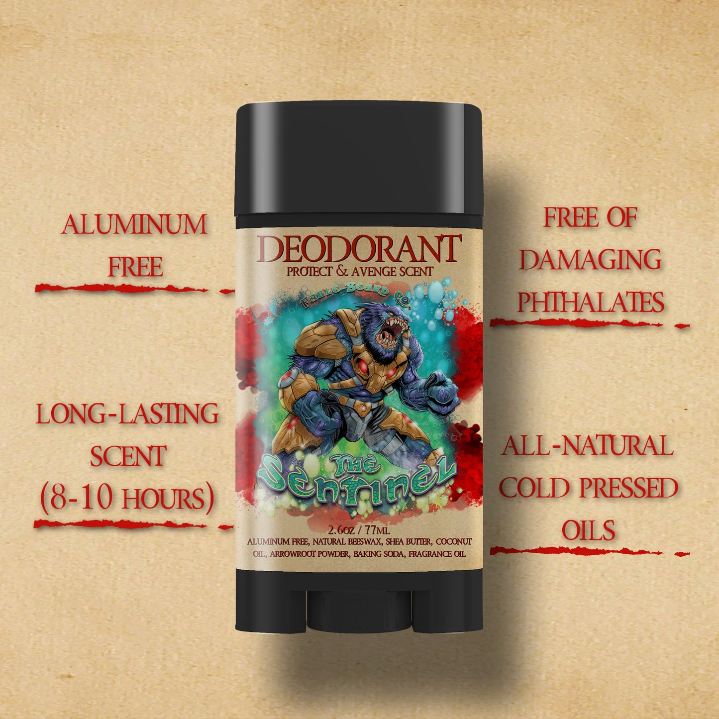 The Sentinel - Deodorant - Smoldering Sandalwood, Moonlit Violets, Stardusted Lingonberries