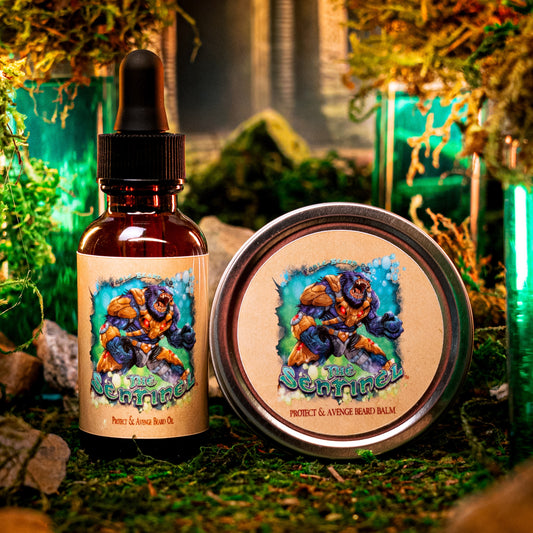 The Sentinel - Beard Oil & Balm Kit - Smoldering Sandalwood, Moonlit Violets, Stardusted Lingonberries