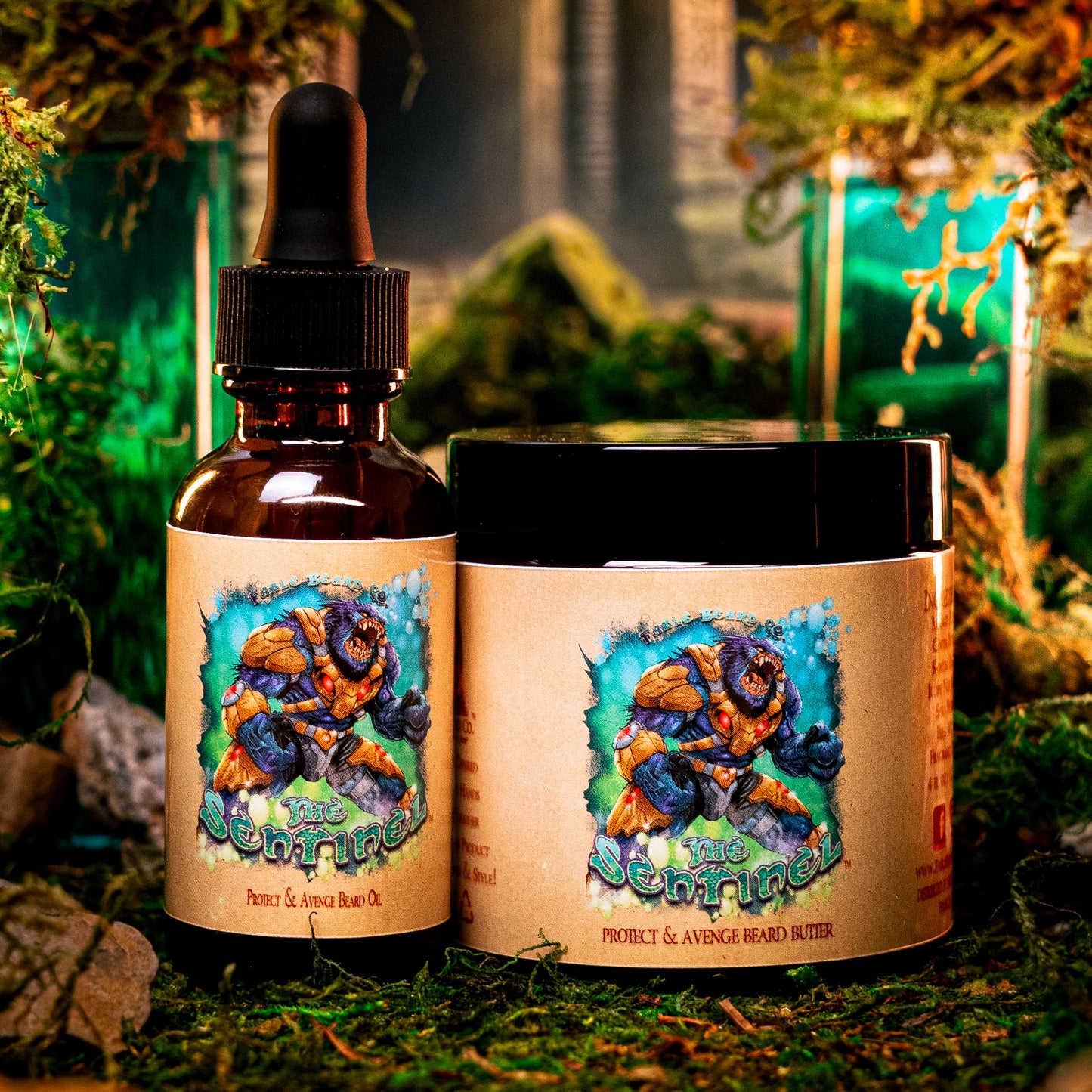 The Sentinel - Beard Oil & Butter Kit - Smoldering Sandalwood, Moonlit Violets, Stardusted Lingonberries