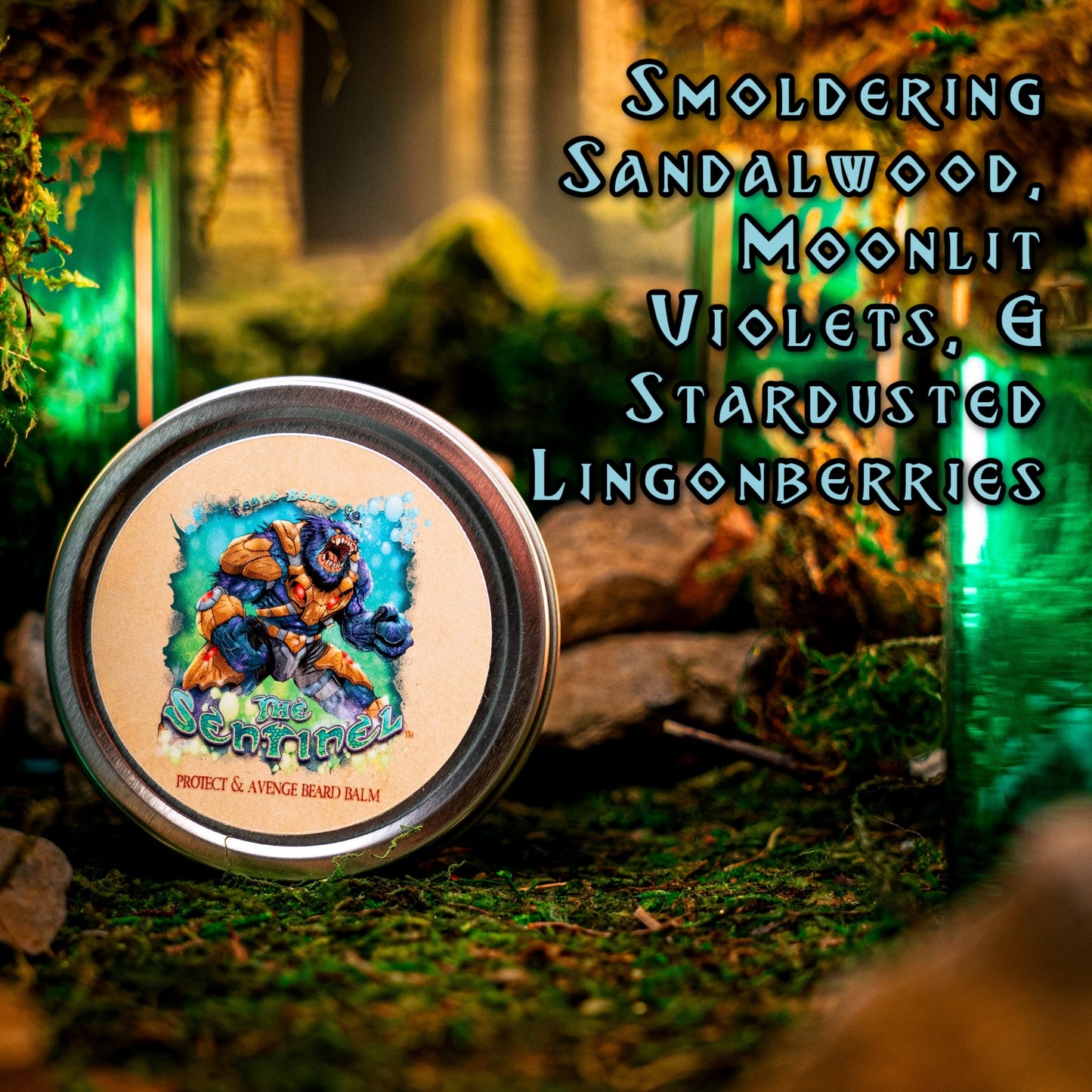 The Sentinel - Beard Balm - Smoldering Sandalwood, Moonlit Violets, Stardusted Lingonberries