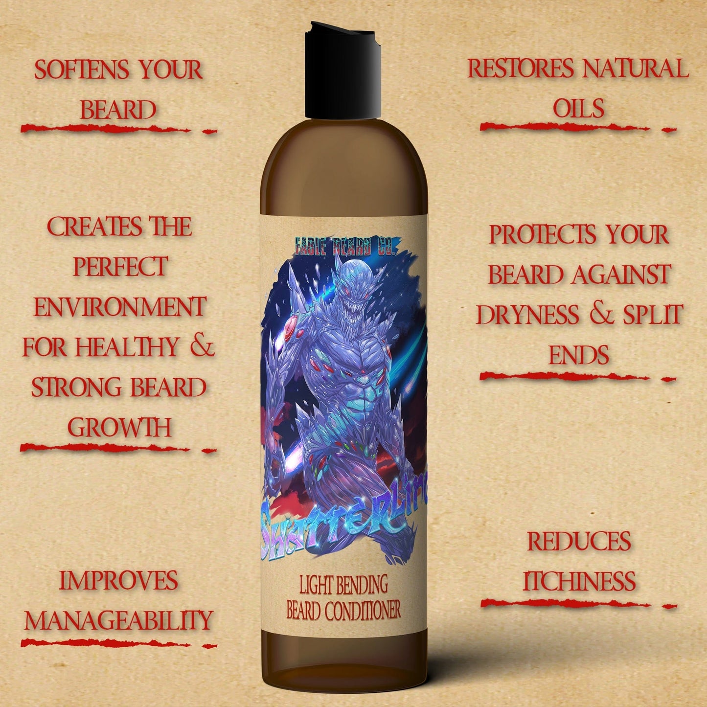 Shatterling - Beard Wash - Radiant Safflower, Sparkling Macintosh Apple, Hot Red Berries