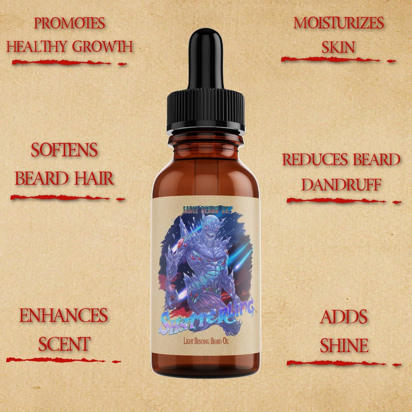 Shatterling - Beard Oil - Radiant Safflower, Sparkling Macintosh Apple, Hot Red Berries