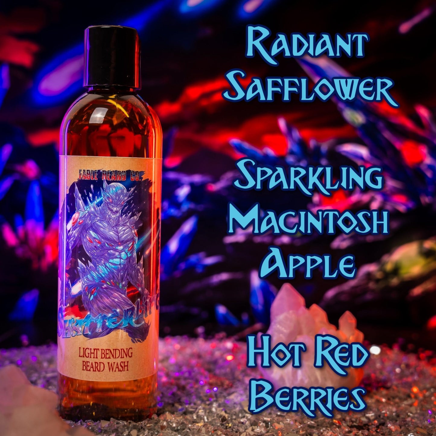 Shatterling - Beard Wash - Radiant Safflower, Sparkling Macintosh Apple, Hot Red Berries