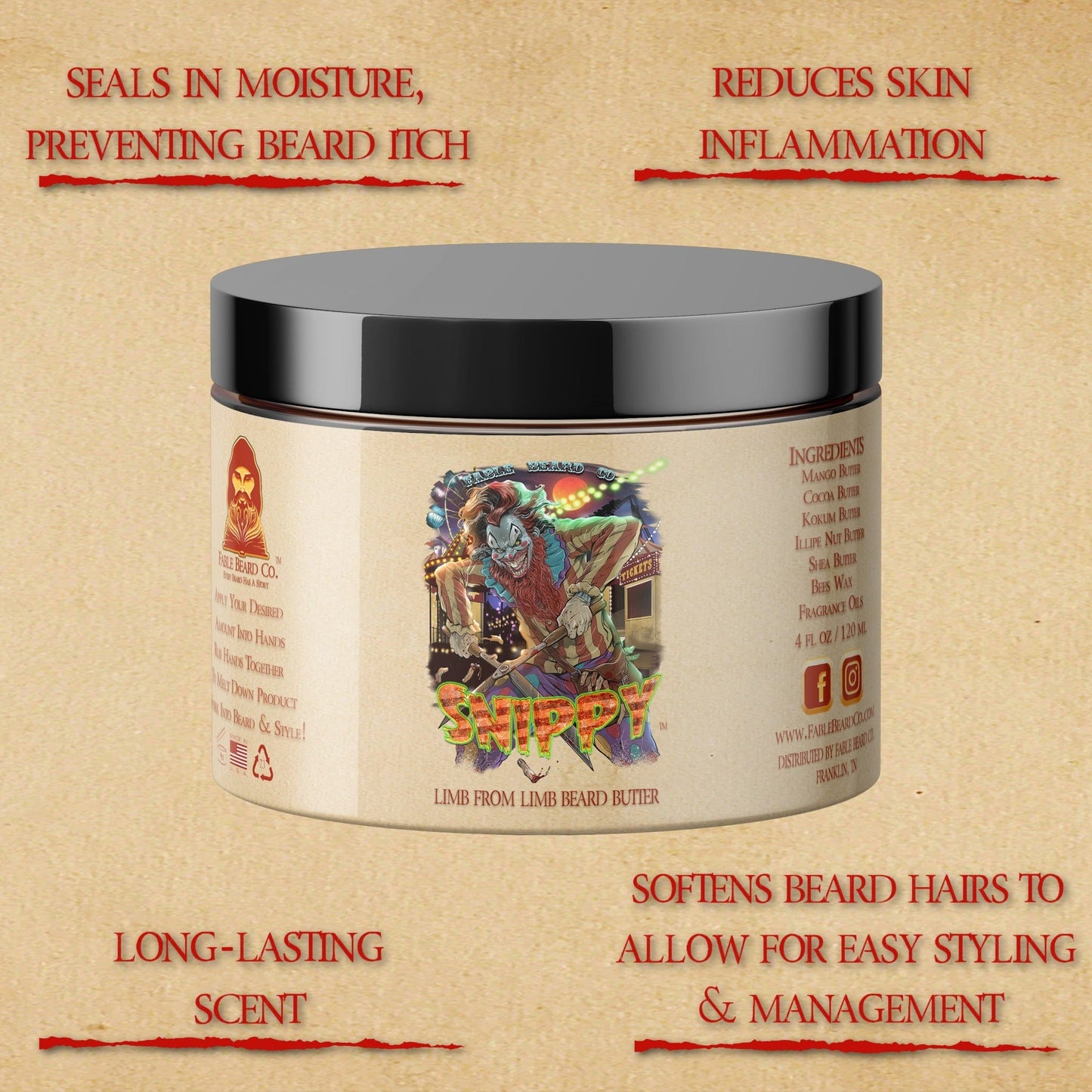 Snippy - Beard Oil & Butter Kit - Twisted Funnel Cake, Fresh Buttered Popcorn, Dripping Caramel Apples