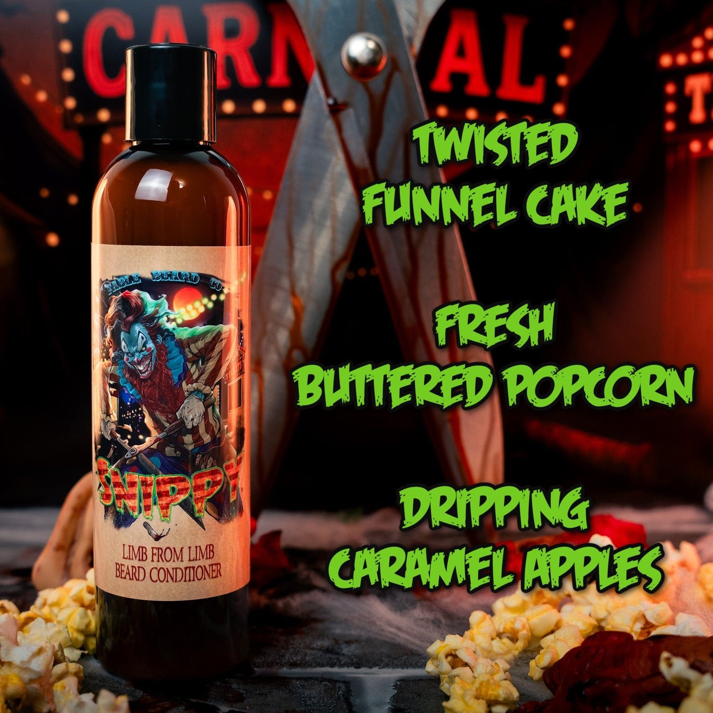 Snippy - Beard Conditioner - Twisted Funnel Cake, Fresh Buttered Popcorn, Dripping Caramel Apples