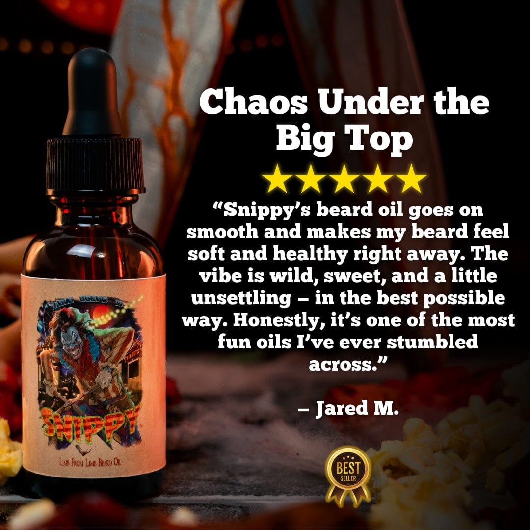 Snippy - Beard Oil - Twisted Funnel Cake, Fresh Buttered Popcorn, Dripping Caramel Apples