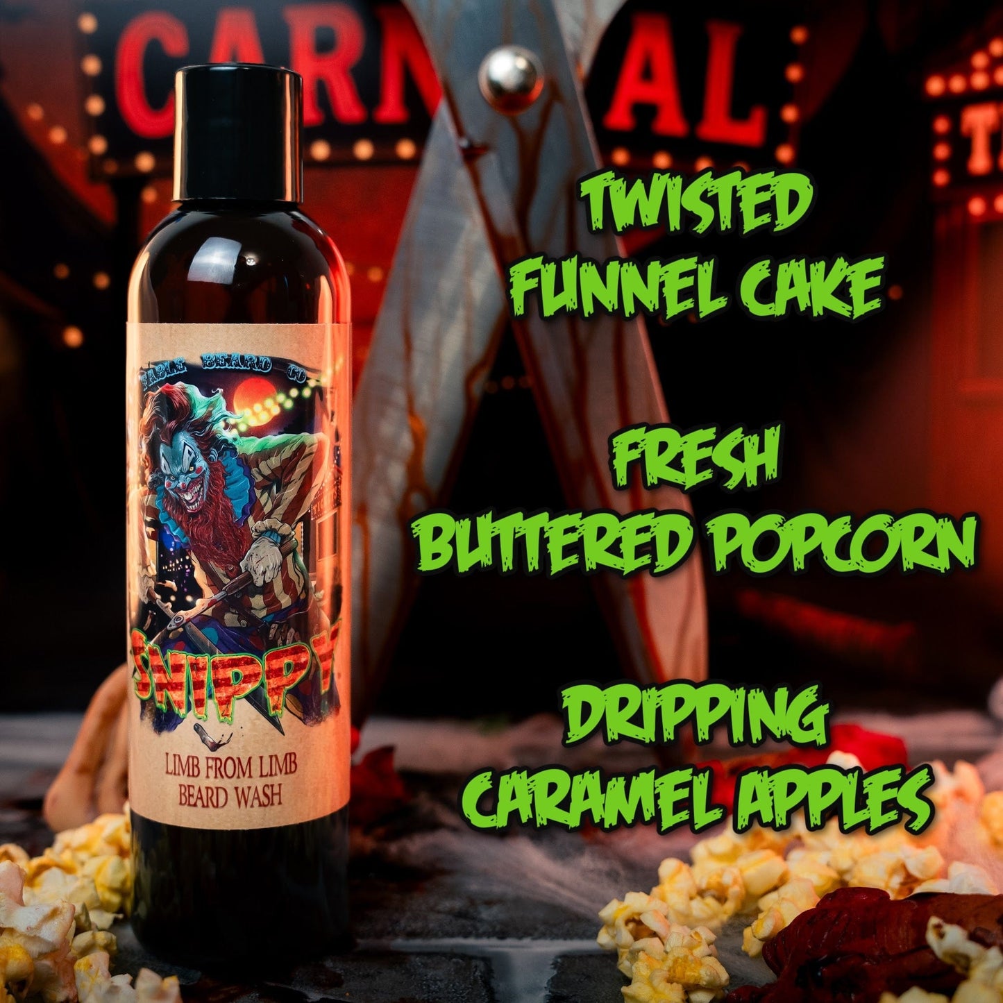 Snippy - Beard Wash - Twisted Funnel Cake, Fresh Buttered Popcorn, Dripping Caramel Apples