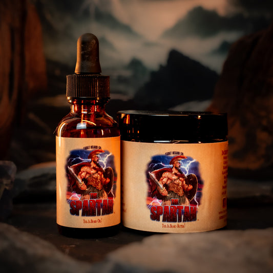 The Spartan - Beard Oil & Butter Kit - Frankincense, Myrrh, Sage, and Ocean Mist