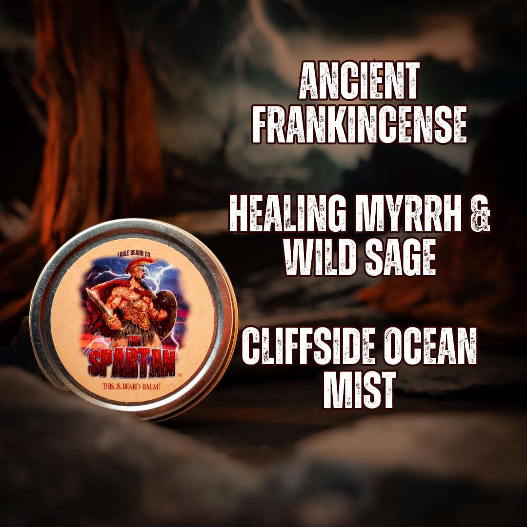 The Spartan - Beard Balm - Frankincense, Myrrh, Sage, and Ocean Mist