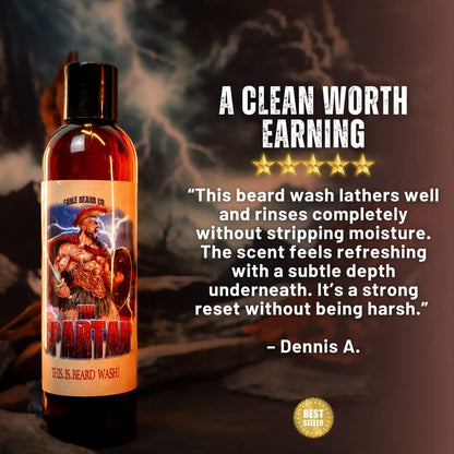 The Spartan - Beard Wash - Frankincense, Myrrh, Sage, and Ocean Mist
