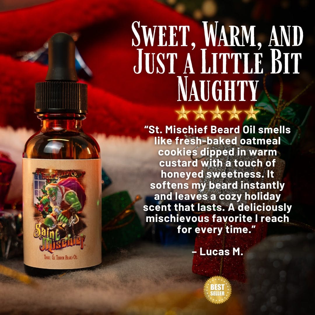 Saint Mischief - Beard Oil - Oatmeal Cookies, Sweet Honeycomb, Boiled Custard