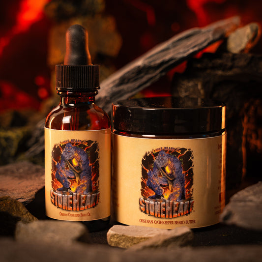 Stoneheart - Beard Oil & Butter Kit - Warm Marzipan, Pureed Strawberries, Fragrant Stonefruit
