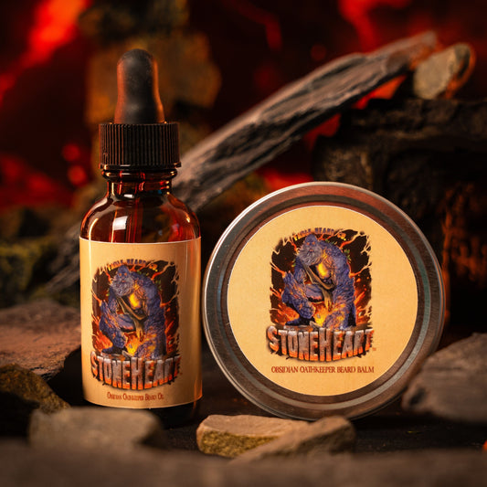 Stoneheart - Beard Oil & Balm Kit - Warm Marzipan, Pureed Strawberries, Fragrant Stonefruit