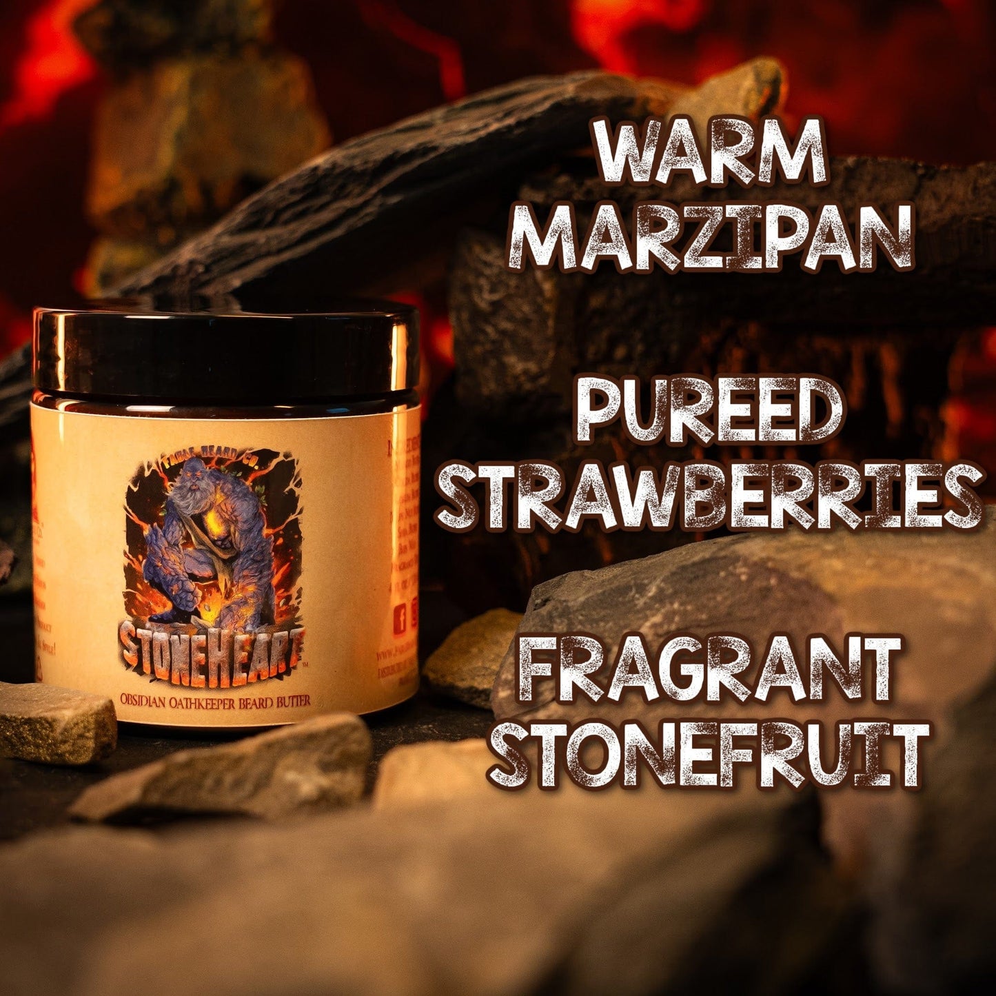 Stoneheart - Beard Butter - Warm Marzipan, Pureed Strawberries, Fragrant Stonefruit