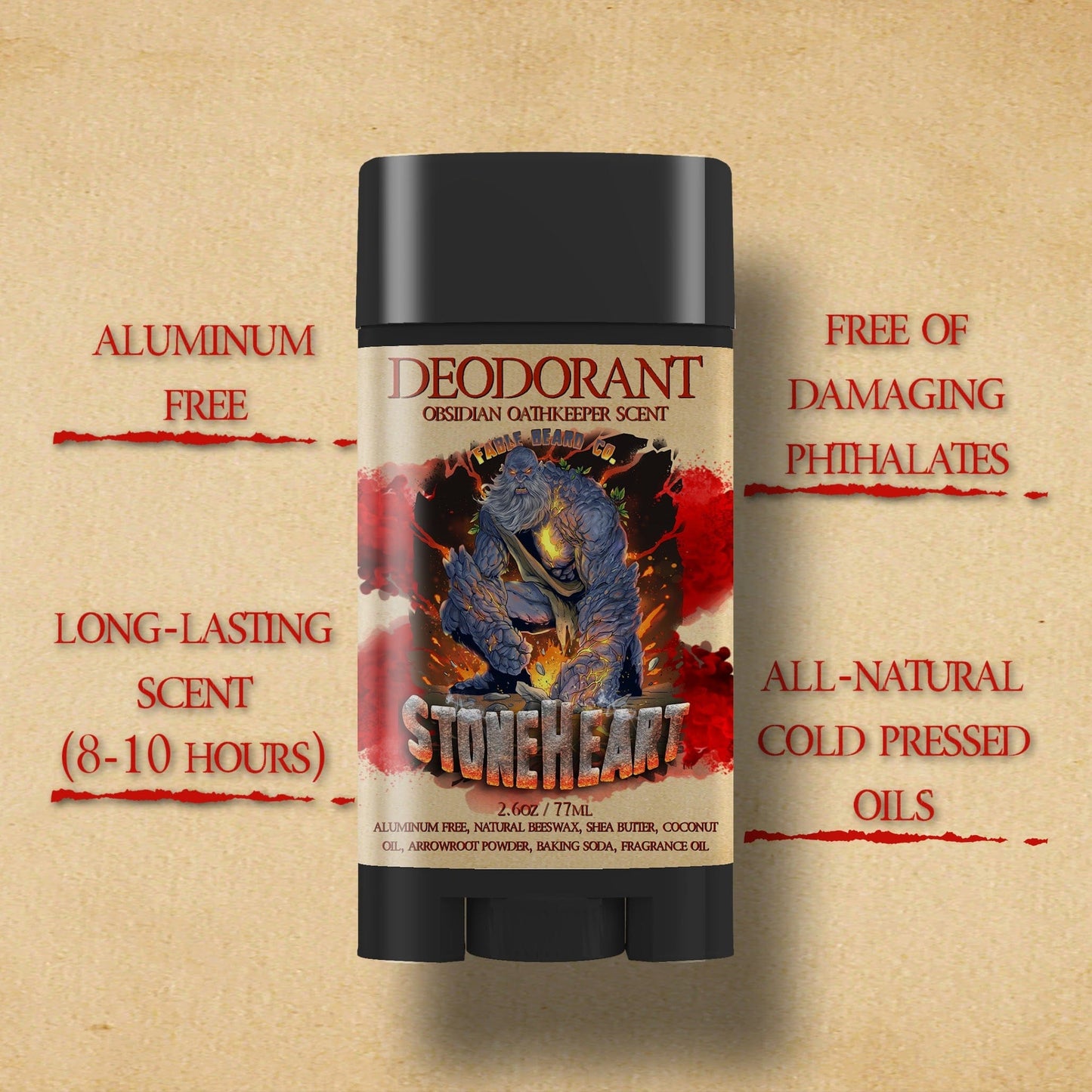 Stoneheart - Deodorant - Warm Marzipan, Pureed Strawberries, Fragrant Stonefruit