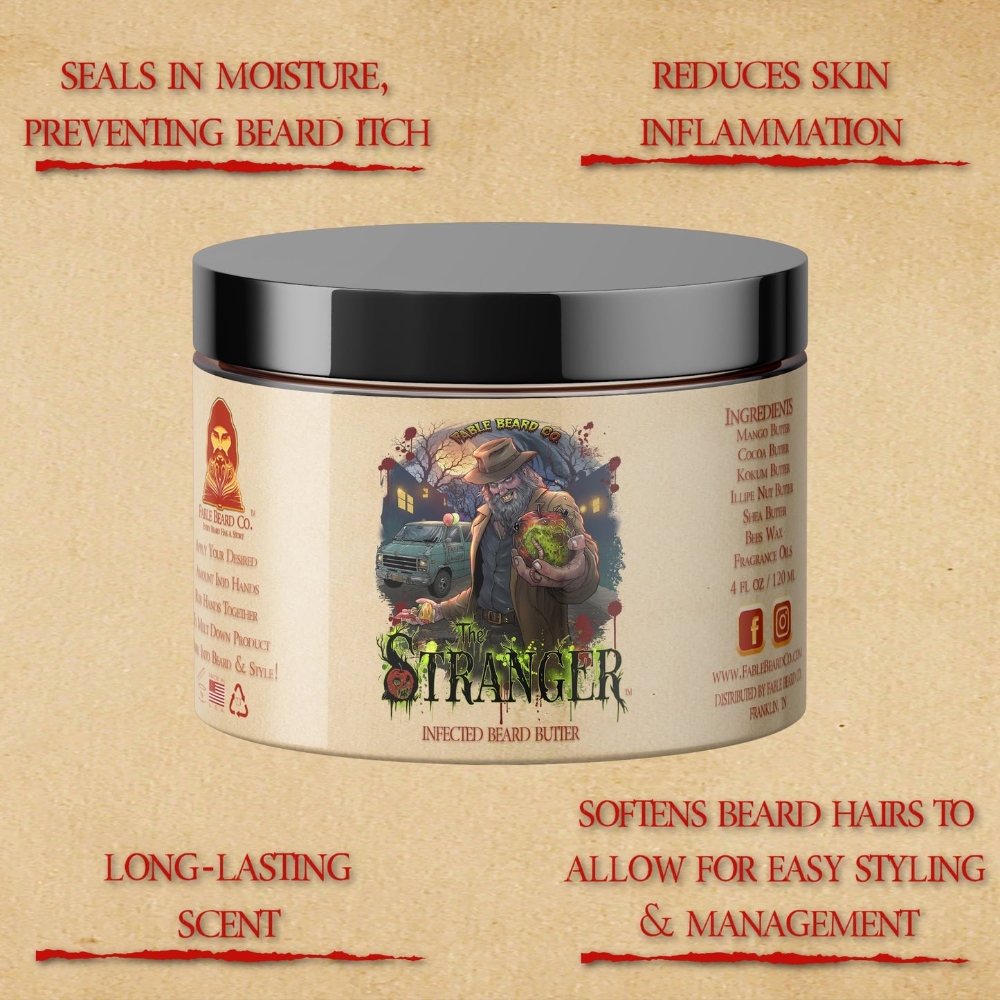 The Stranger - Beard Butter - Poisoned Orchard Apple, Brûléed Wild Berries, Vanilla Shadow