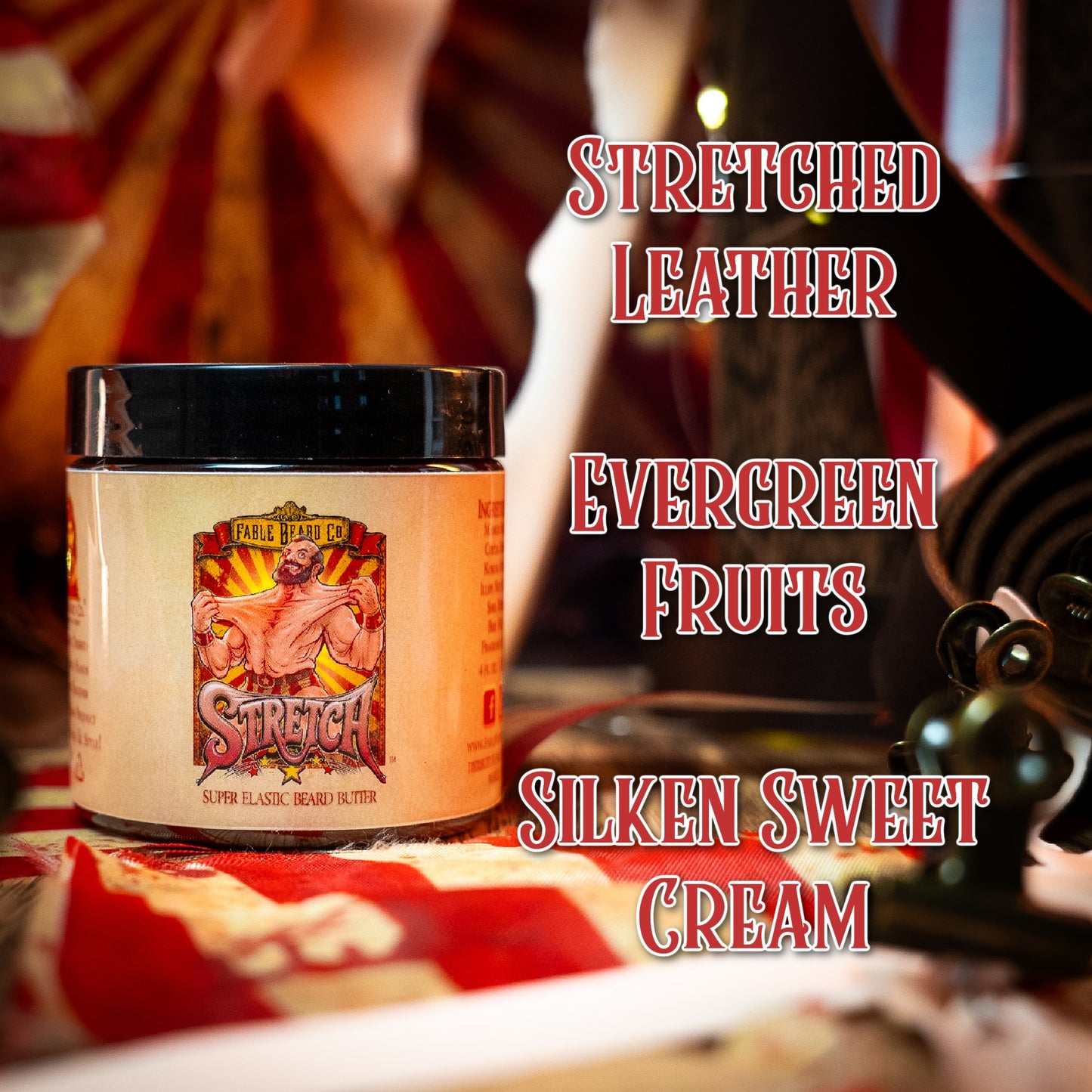 Stretch - Beard Butter - Stretched Leather, Evergreen Fruits, Silken Sweet Cream