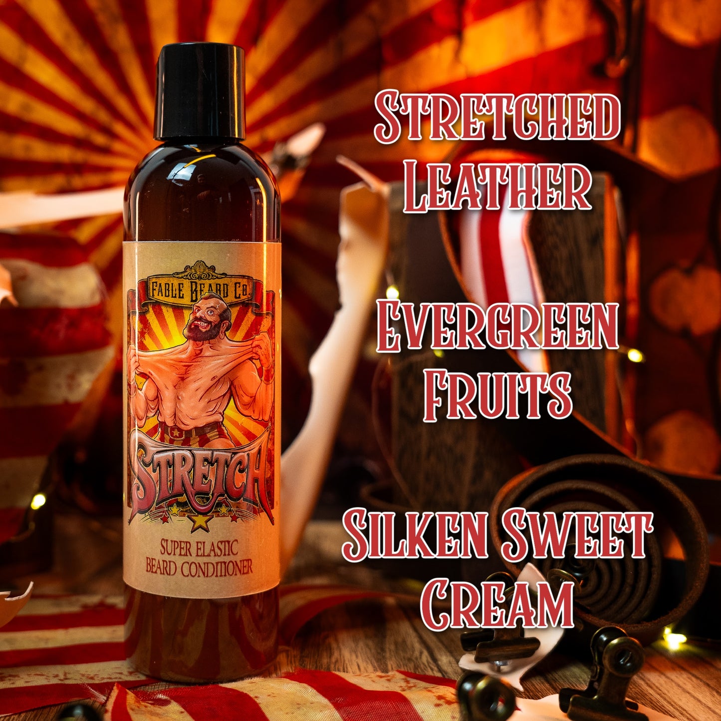 Stretch - Beard Conditioner - Stretched Leather, Evergreen Fruits, Silken Sweet Cream